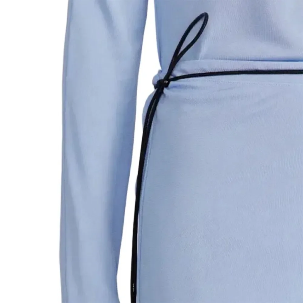 Helmut Lang Women's Asymmetric Wrap Midi Skirt Blue Size S